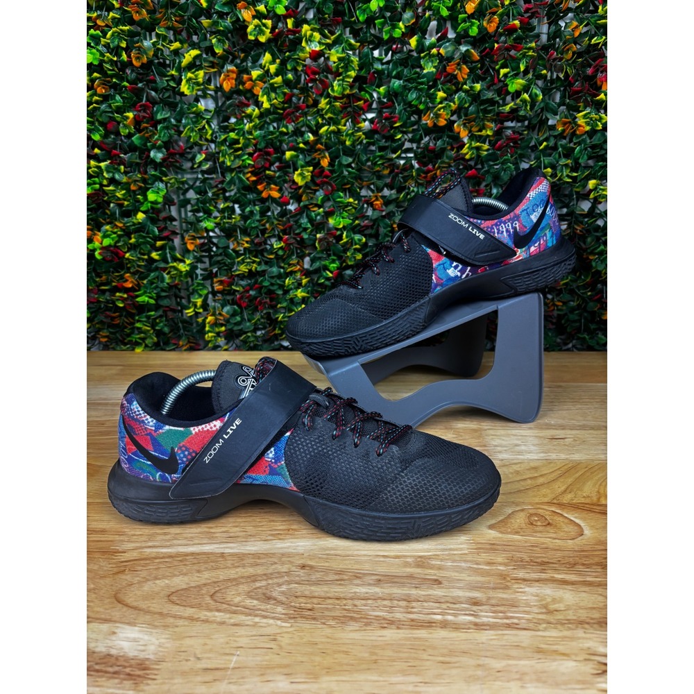 Nike Zoom Live EP Black Multi Color Basketball Shoes 852421-999 Mens 11